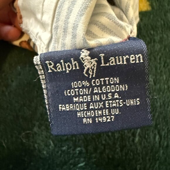 Ralph Lauren Polo Vtg Teddy Bear Blue Stripe Twin Comforter & 3 Pillow Cases - Picture 12 of 13